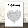 3T Anything White Heart Song Lyric Art Print