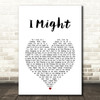 Tom Grennan I Might White Heart Song Lyric Art Print