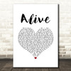 Adelitas Way Alive White Heart Song Lyric Art Print