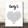 The 1975 Guys White Heart Song Lyric Art Print