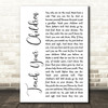 Crosby, Stills, Nash & Young Teach Your Children White Script Song Lyric Art Print