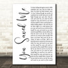 Skunk Anansie You Saved Me White Script Song Lyric Art Print