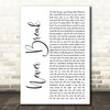 John Legend Never Break White Script Song Lyric Art Print