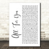 Iration All For You White Script Song Lyric Art Print