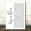 Audrey Hepburn Moon River White Script Song Lyric Art Print