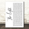 Disturbed The Light White Script Song Lyric Art Print