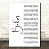 Pulp Babies White Script Song Lyric Art Print