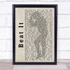 Michael Jackson Beat It Shadow Song Lyric Quote Print