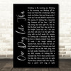 Elbow One Day Like This Black Script Song Lyric Art Print