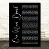 Old Dominion One Man Band Black Script Song Lyric Art Print