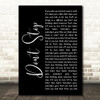 Fleetwood Mac Don't Stop Black Script Song Lyric Art Print