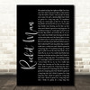 Elton John Rocket Man Black Script Song Lyric Art Print