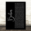 Pulp Babies Black Script Song Lyric Art Print