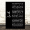 Linkin Park Numb Black Script Song Lyric Art Print