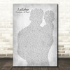 Billy Joel Lullabye (Goodnight, My Angel) Father & Baby Grey Song Lyric Art Print