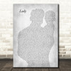 Brett Young Lady Father & Baby Grey Song Lyric Art Print