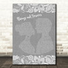 Luther Vandross Always and Forever Grey Burlap & Lace Song Lyric Art Print