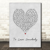 Bee Gees To Love Somebody Grey Heart Song Lyric Art Print