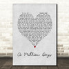 Paul Kalkbrenner A Million Days Grey Heart Song Lyric Art Print