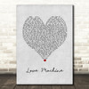 Girls Aloud Love Machine Grey Heart Song Lyric Art Print