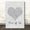 Liam Gallagher One of Us Grey Heart Song Lyric Art Print