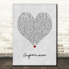 Kylie Minogue Supernova Grey Heart Song Lyric Art Print