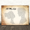 K-Ci & JoJo All My Life Man Lady Couple Song Lyric Quote Print