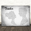 Pitbull Timber Man Lady Couple Grey Song Lyric Art Print