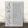 English National Anthem God Save The Queen Grey Rustic Script Song Lyric Art Print