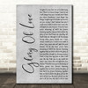 Peter Cetera Glory Of Love Grey Rustic Script Song Lyric Art Print