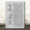 Picture This Take My Hand Grey Rustic Script Song Lyric Art Print