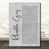 Max Boyce Rhondda Grey Grey Rustic Script Song Lyric Art Print