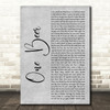 HARDY One Beer Grey Rustic Script Song Lyric Art Print