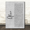 Sia Alive Grey Rustic Script Song Lyric Art Print