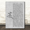 Papa Roach Help Grey Rustic Script Song Lyric Art Print