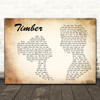 Pitbull Timber Man Lady Couple Song Lyric Art Print