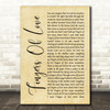 Crowded House Fingers Of Love Rustic Script Song Lyric Art Print