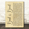 Keane Bend & Break Rustic Script Song Lyric Art Print