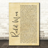 Elton John Rocket Man Rustic Script Song Lyric Art Print