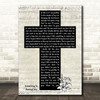 Staind Something To Remind You Music Script Christian Memorial Cross Song Lyric Art Print