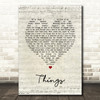 Robbie Williams Things Script Heart Song Lyric Music Art Print