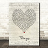 Robbie Williams Things Script Heart Song Lyric Art Print
