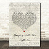 Busted Sleeping With the Light On Script Heart Song Lyric Art Print