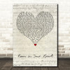 Living in a Box Room in Your Heart Script Heart Song Lyric Art Print