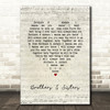 2 Funky 2 Brothers & Sisters Script Heart Song Lyric Art Print