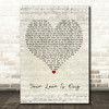 Sade Your Love Is King Script Heart Song Lyric Art Print