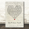 Linda Ronstadt Don't Know Much Script Heart Song Lyric Art Print