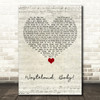 Hozier Wasteland, Baby Script Heart Song Lyric Art Print