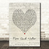 The Wandering Hearts Fire And Water Script Heart Song Lyric Art Print