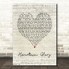 Adele Hometown Glory Script Heart Song Lyric Art Print